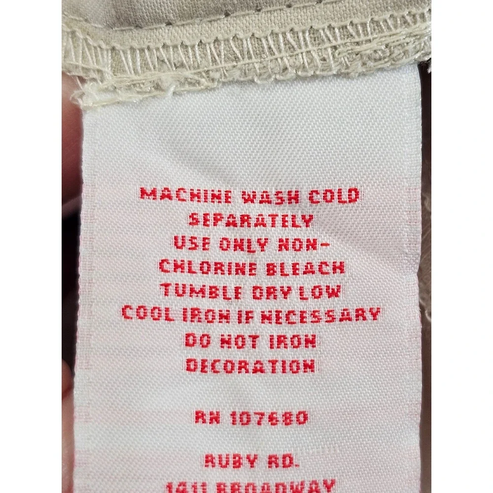 Ruby Rd Jacket Womens 10P Cement Solid Beaded Neck Full Zip Cotton‎ Blend 27330
